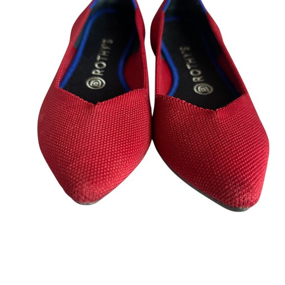 Rothy's The Point Red Flats Comfort Removable Insoles Washable Size 8 Women's - Picture 4 of 14